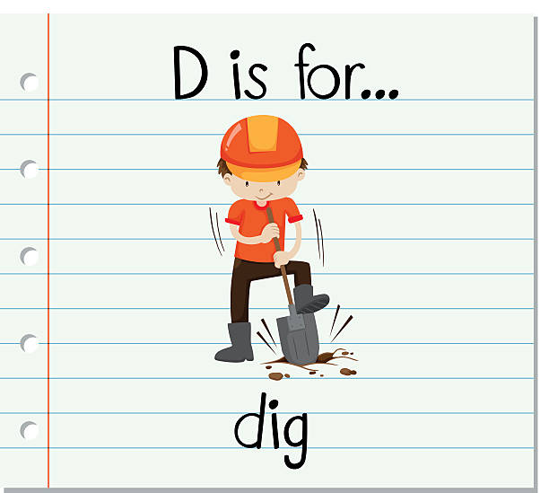 Flashcard Letter D Is For Dig Stock Illustration - Download Image