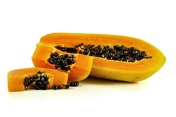 istock papaya close up isolated on white background 534122788