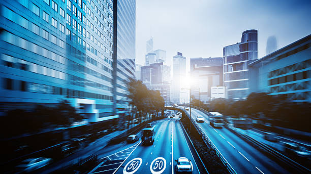 istock traffic in downtown district,hongkong 534125920