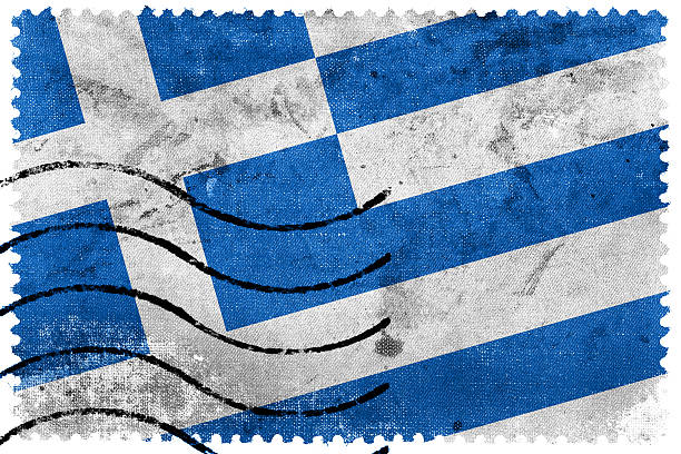 Cтоковое фото Греция Флаг-Старая Почтовая марка