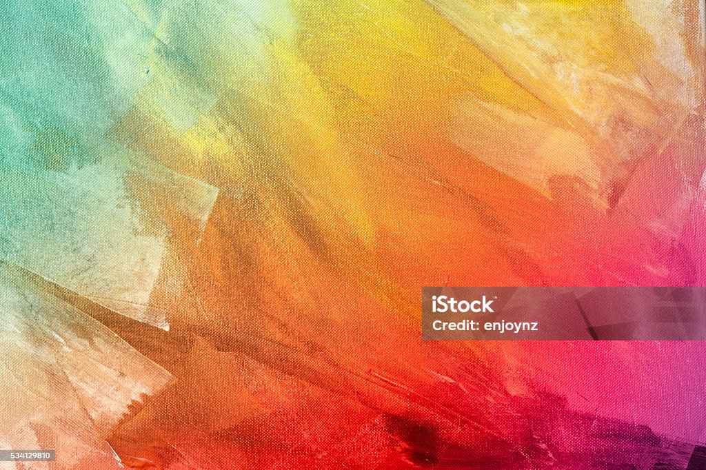 Textured rainbow painted background Textured rainbow painting on canvas wallpaper background Backgrounds Stock Photo