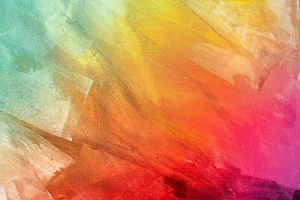 Textured rainbow painted background Textured rainbow painting on canvas wallpaper background brightly lit stock pictures, royalty-free photos & images