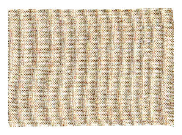 Piece of Burlap textile background textured isolated