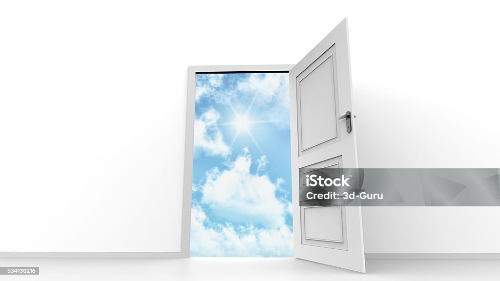 Puerta abierta hacia el cielo  - Foto de stock de Puerta - Entrada libre de derechos