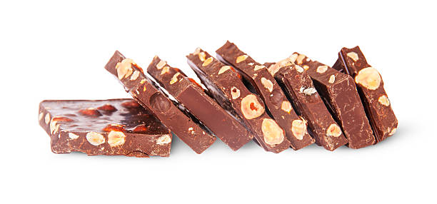 istock Pieces of dark chocolate stacked stairs 534130253