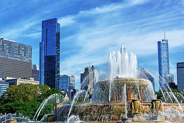 istock Skyscrapers and fountain in the Loop, downtown Chicago 534130367