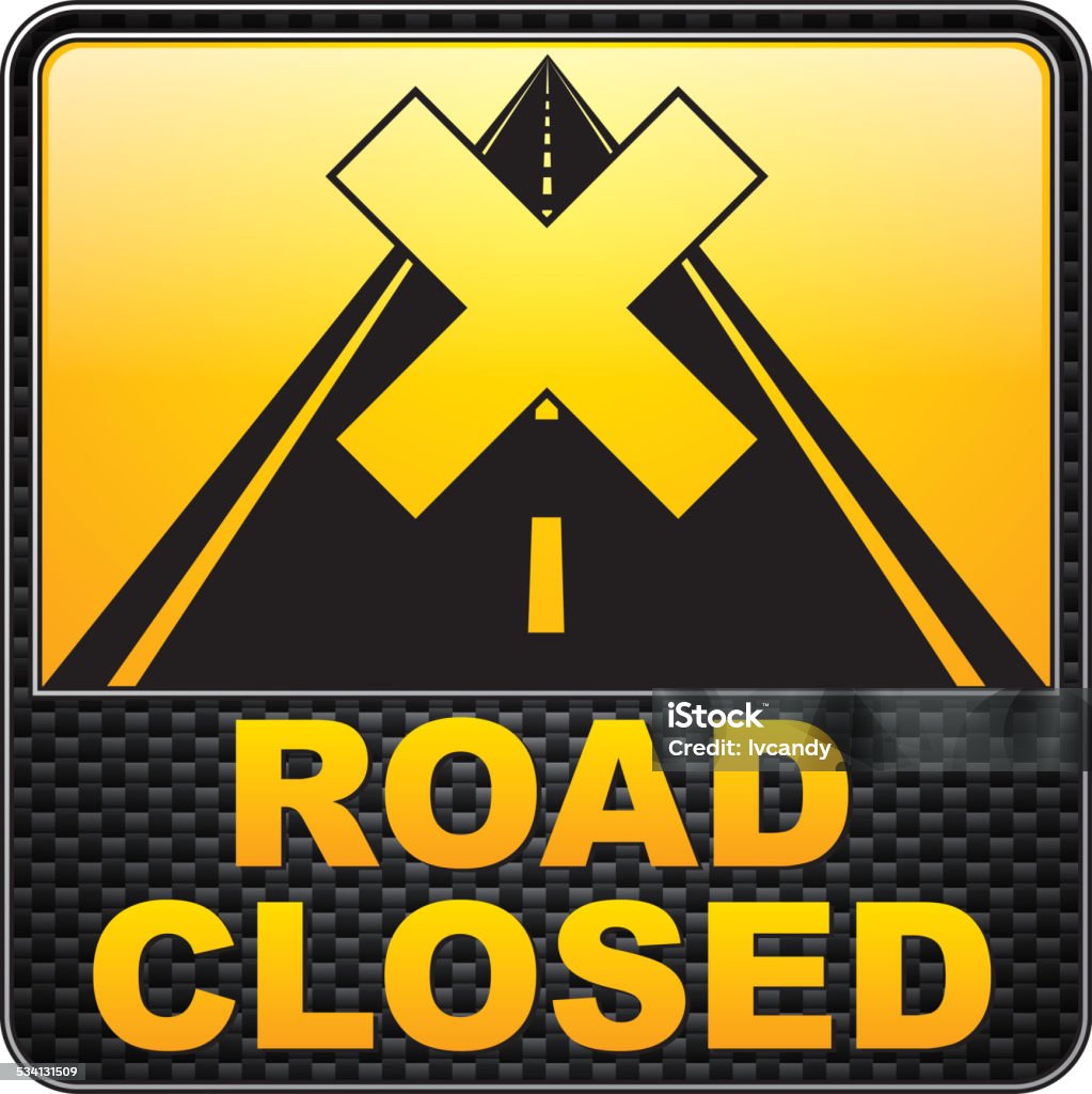 Road closed symbol Gradient and transparent effect used. Road Closed Sign stock vector