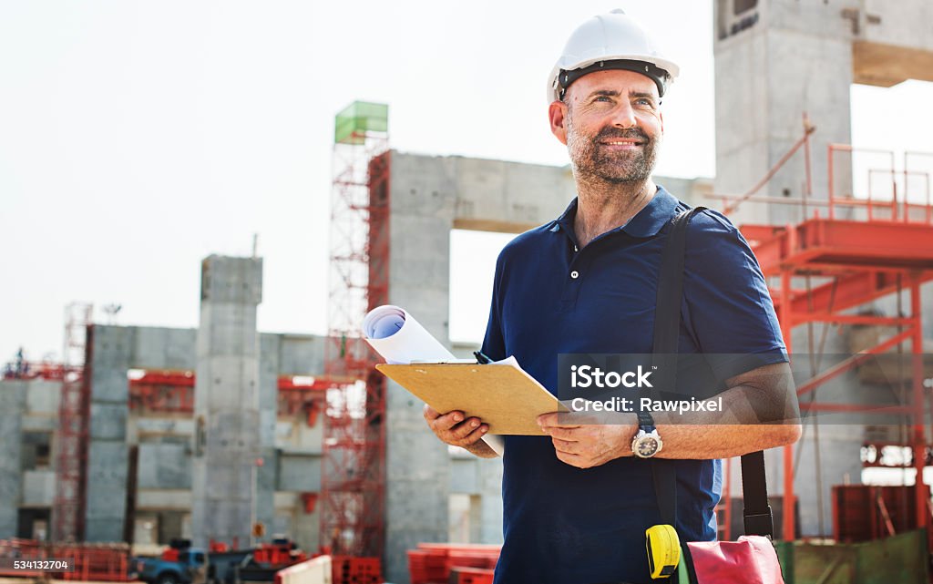 Construction travailleur Constractor promoteur Concept de planification - Photo de Industrie du bâtiment libre de droits