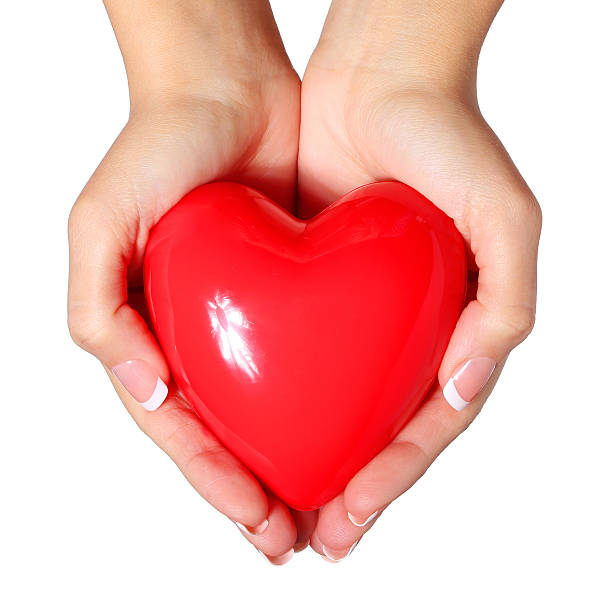 istock Red heart in female hands, isolated. Love Concept 534133093