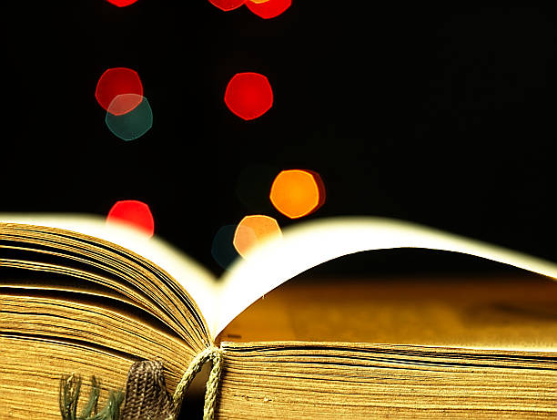 istock Old, open book with a damaged cover. 534133917