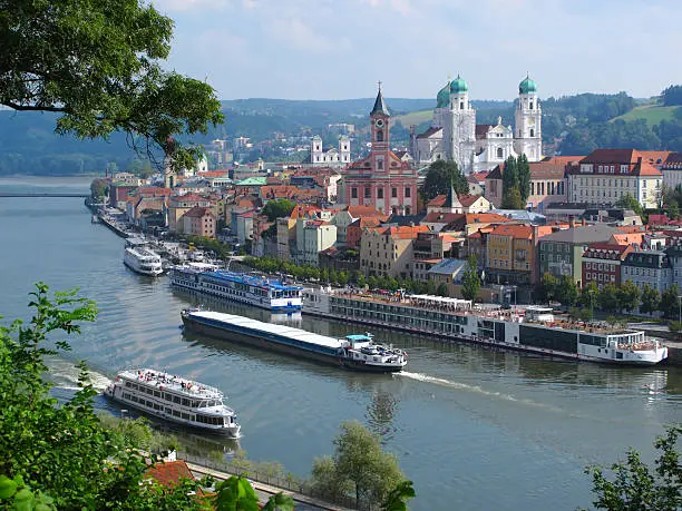 Passau, city of three rivers in Bavaria, Germany.