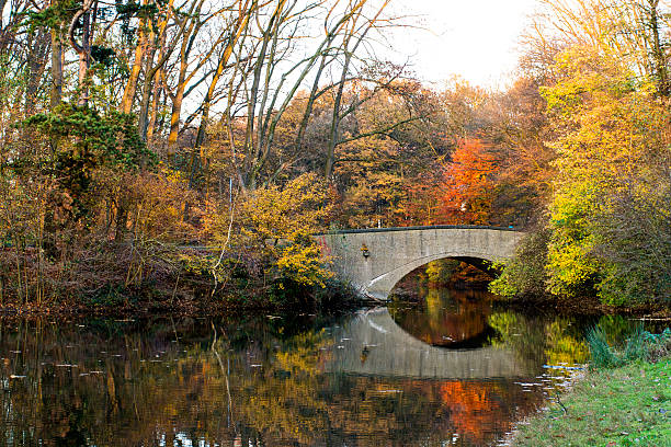istock Brick Bridge Over Autumn-tinged Waters - Germany 534135129
