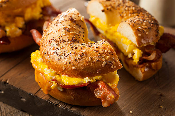 istock Hearty Breakfast Sandwich on a Bagel 534136945