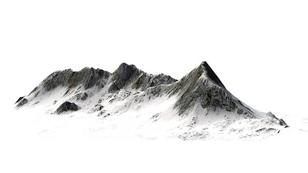 istock Snowy Mountains - Mountain Peak - separated on white Background 534139458