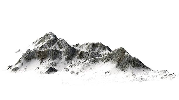 istock Snowy Mountains - Mountain Peak - isolated on white Background 534139894