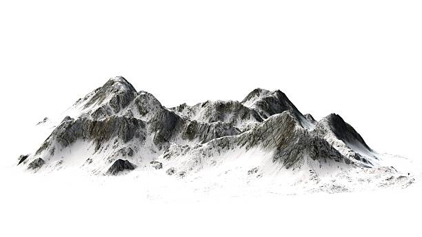 istock Snowy Mountains - Mountain Peak - isolated on white Background 534140070