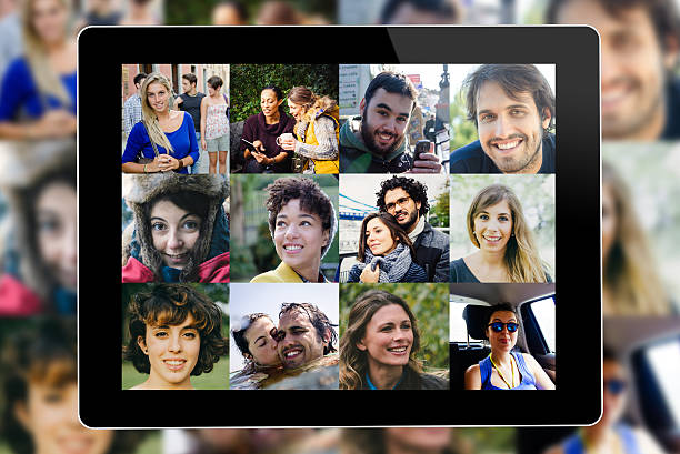istock Many people portrait on a tablet screen 534158279