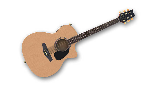 istock Acoustic electric guitar, front view 534159271