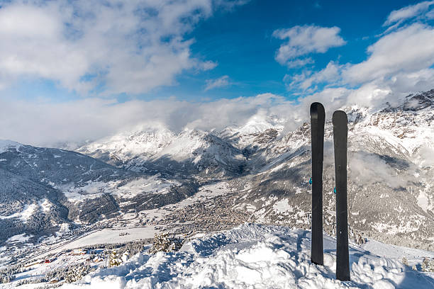 istock Skis in snow at Mountains 534160685