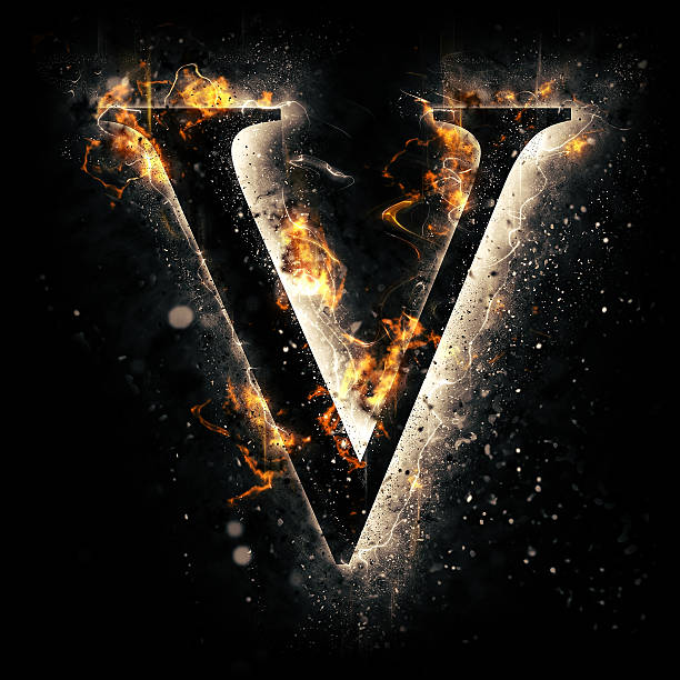 Fire Alphabet Letter V Stock Photo - Download Image Now - Letter V, Fire -  Natural Phenomenon, Flame - iStock