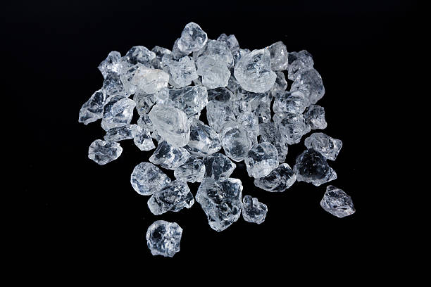 istock Beautiful Ice cubes. White crystals on a black background 534163231