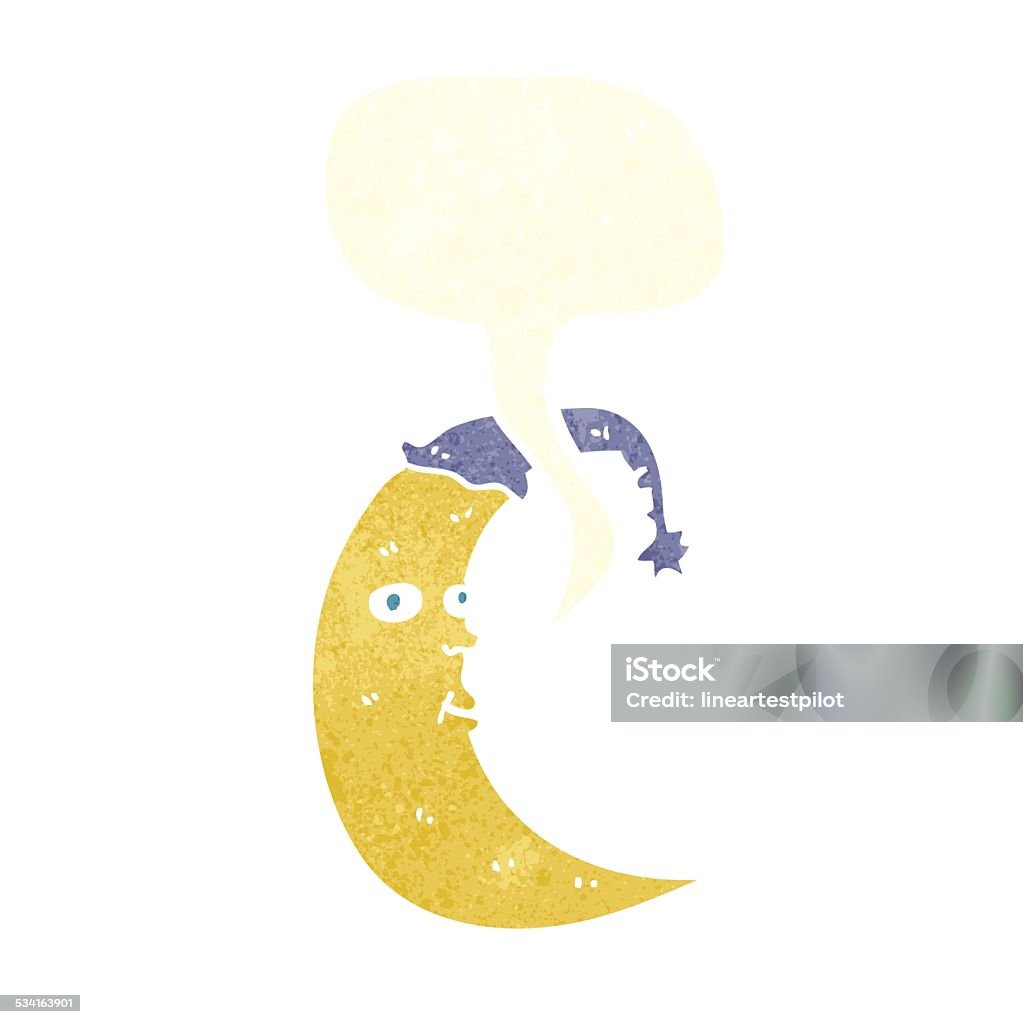 sleepy moon Comic mit Sprechblase - Lizenzfrei Bizarr Vektorgrafik