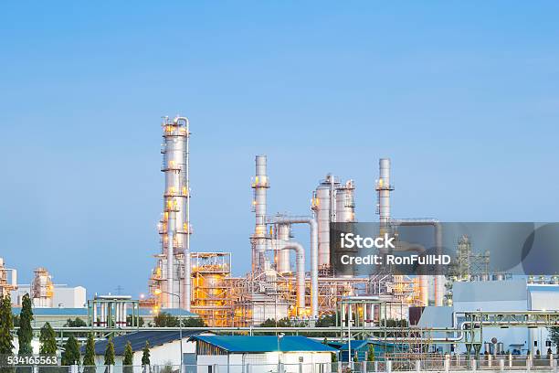 Oil Refinery Stock Photo - Download Image Now - 2015, Blue, Chemical Plant