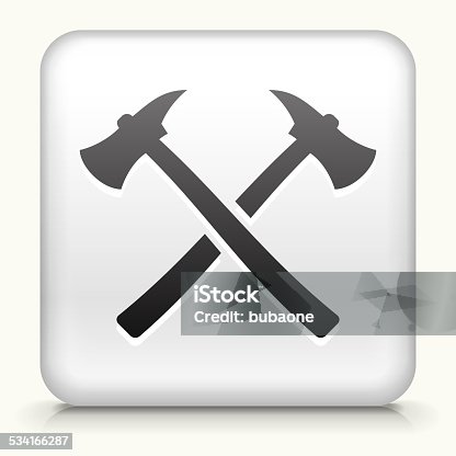 istock Square Button with Axe royalty free vector art 534166287