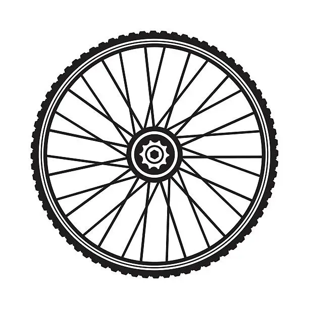 Vector illustration of Bicycle wheel, vector format