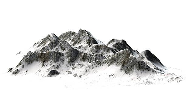 istock Snowy Mountains - Mountain Peak - isolated on white Background 534189196