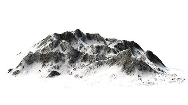 istock Snowy Mountains - Mountain Peak - isolated on white Background 534189432