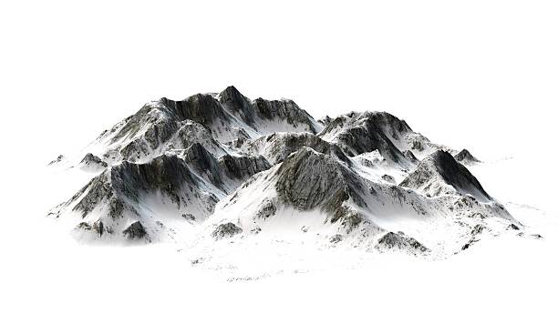 istock Snowy Mountains - Mountain Peak - isolated on white Background 534189640