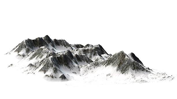 istock Snowy Mountains - Mountain Peak - isolated on white Background 534190308