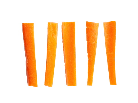 Fresh carrot slice isolated on a white background