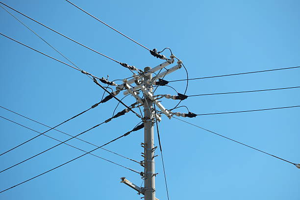 istock Transmission lines in the blue sky 534190376