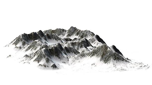 istock Snowy Mountains - Mountain Peak - isolated on white Background 534190770