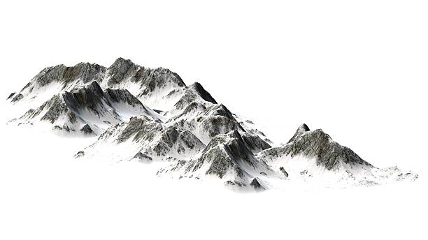 istock Snowy Mountains - Mountain Peak - isolated on white Background 534190986