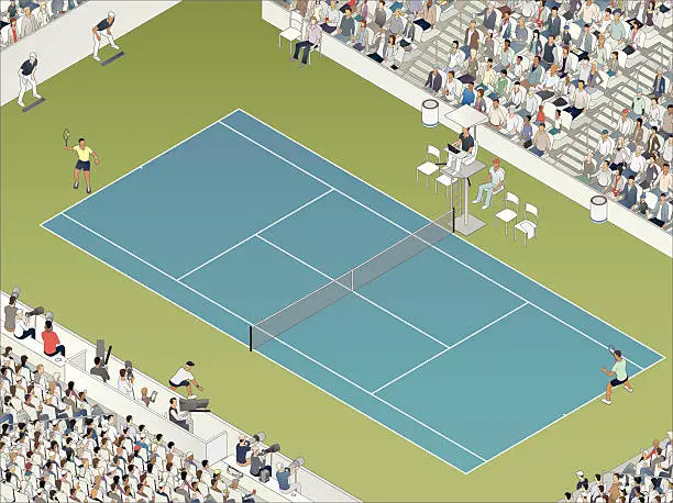 Vector illustration of Tennis Match Illustration
