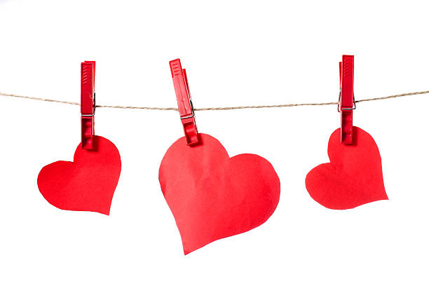 istock Valentines day paper heart on a rope 534192629