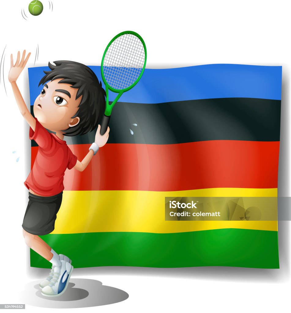 Olympics flag with tennis player Olympics flag with tennis player illustration Activity stock vector