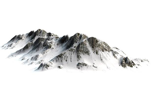 istock Snowy Mountains - Mountain Peak - isolated on white Background 534194944