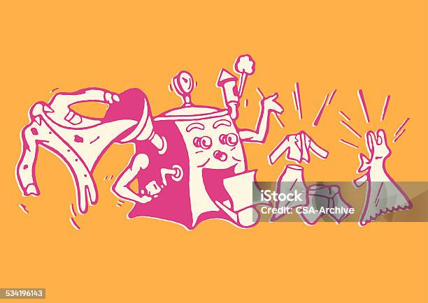 Clean Machine Happy Machine Happy Dry Cleaning Machine Stock Illustration - Download Image Now ...