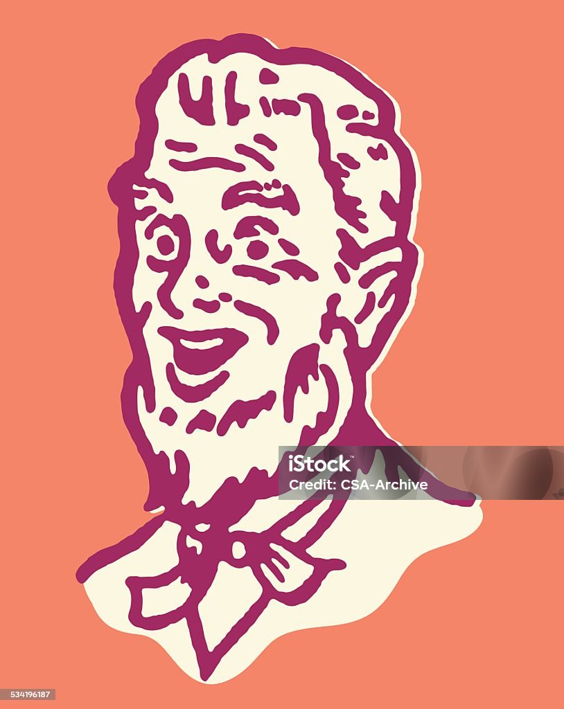 Hombre con barba - arte vectorial de Retro libre de derechos