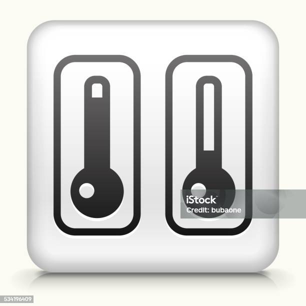 Ilustración de Botón Cuadrado Con Termostato y más Vectores Libres de Derechos de Ícono - Ícono, 2015, Calor