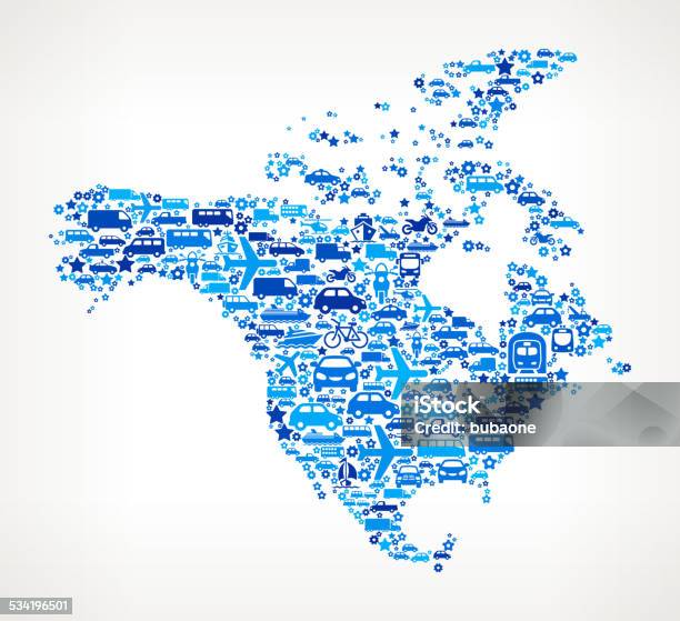 North America On Transportation Royalty Free Vector Art Pattern Stock Illustration - Download Image Now