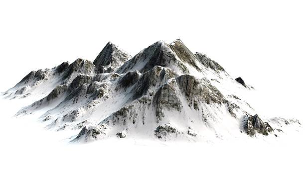 istock Snowy Mountains - Mountain Peak - isolated on white Background 534196762