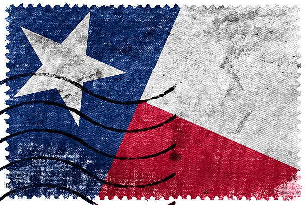 Texas State Flag - old postage stamp stock photo