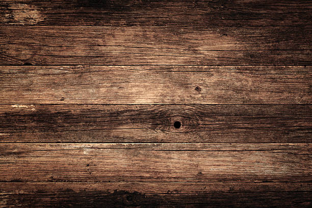 istock Overhead view of old wooden table 534198309