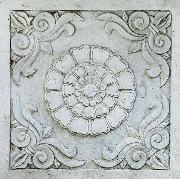 istock Architectural Detail Carved into Grey Marble 534199467