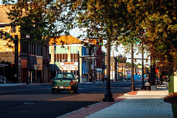 American town - Terre Haute, Indiana. stock photo